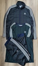 Adidas Originals Beckenbauer Tartan Plaid 3 Piece Tracksuit Set Mens L
