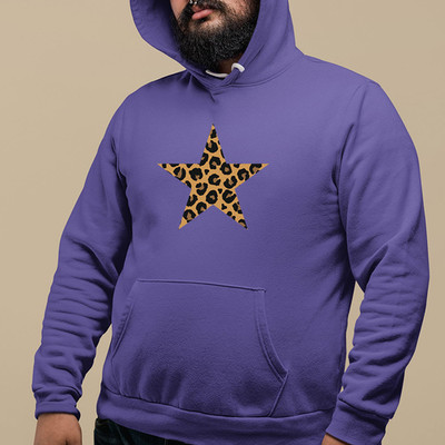 AF Merch Leopard Stern Grafik Hoodie Animal Print Unisex Kapuze Regular