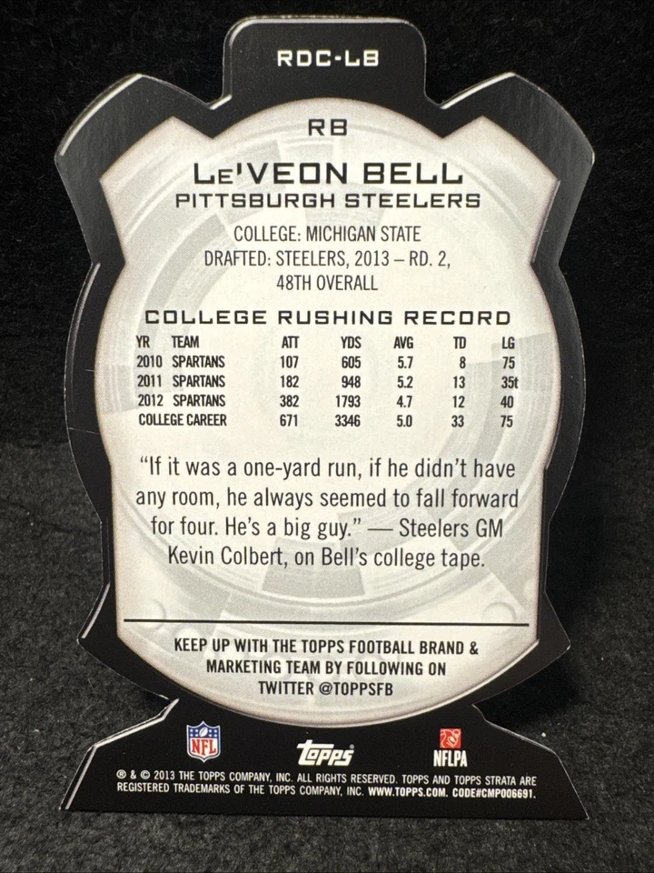 2013 Topps Strata - Rookie Die-Cuts Le'Veon Bell #RDC-LB (RC) - Image 2 of 4