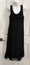 Vintage Elie Tahari Black Marcy Dress 100% Silk MSR $498.00 Size 12