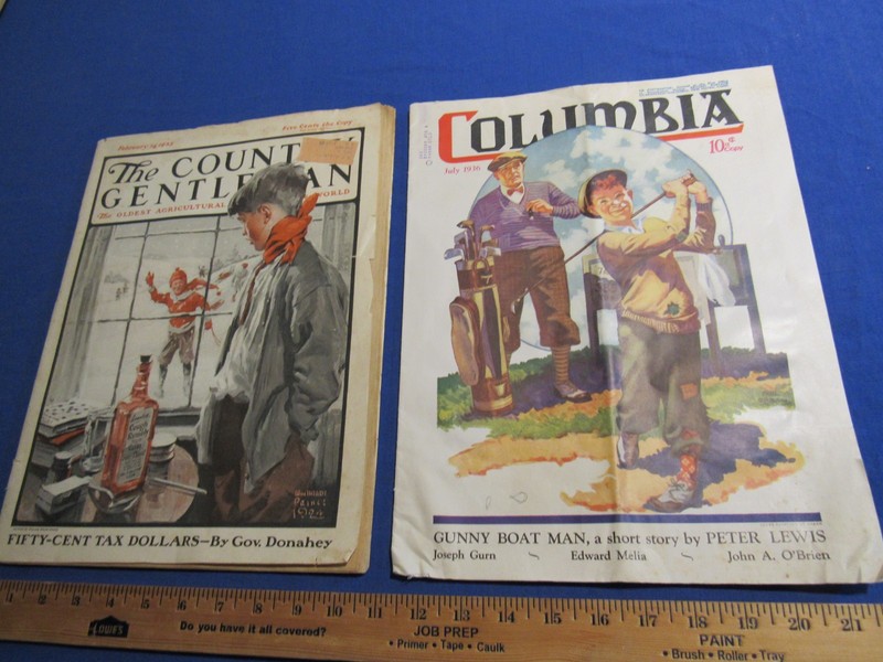 2 Magazines Country Gentleman 1925 62 p  Columpia 1936 28 p Great Automobile Ads