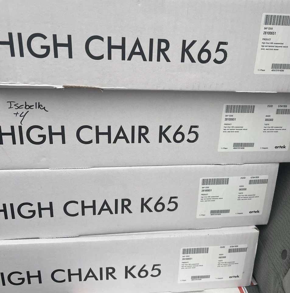 $3160 Artek High Chair K65 Bar Stool Natural Birch Set Of 4 - Image 4 of 4