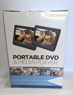 FACTORY SEALED Sylvania 10.1'' Dual Screen Portable DVD SDVD1037 Car Headrest
