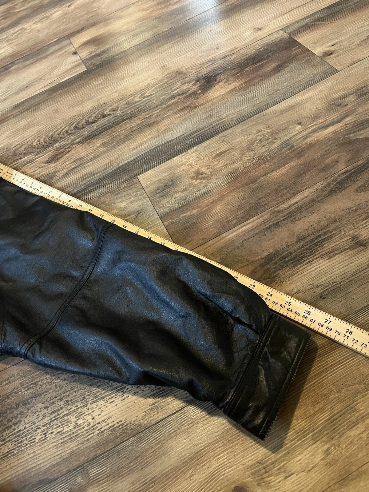 Vintage Quality Gino Leather Jacket Black Bomber Collared Coat 3XL Excellent - product detail image 10