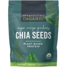 Organic Chia Seeds 2 LBs - Plant-Based Omega-3 and Vegan Protein, Non-GMO Chi