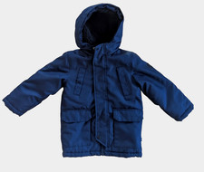 EUC Nautica Boy's 2T Warm Winter Coat Jacket Fleece Lined Hooded navy blue parka