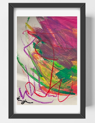 GUAJARDO Original Expressionism Wicked For Good 9X6 Paper Signed Art