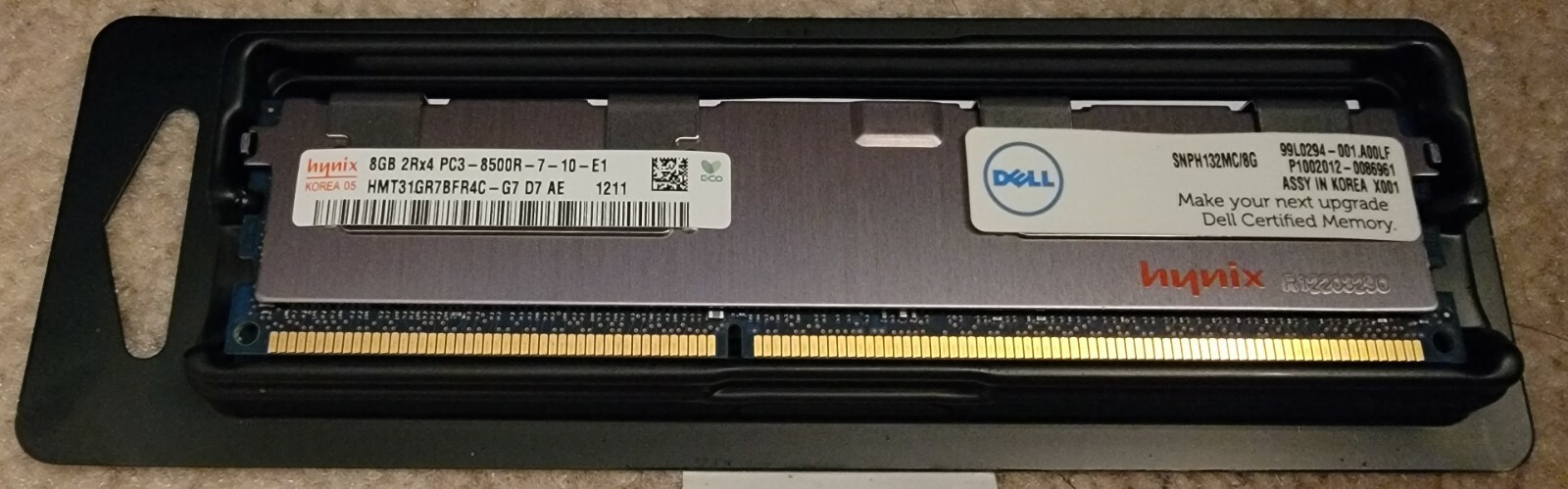 Kit De 2 Barrettes Mémoire Hynix 8GB DDR3-1066 ECC (PC3-8500R) - Pour Serveur, Testées