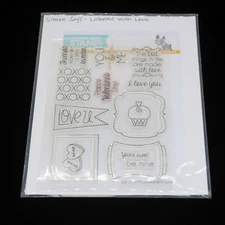 Simon Says Clear Stamp Kit Valentine's Day Cupcake Be Mine - Labeled with Love