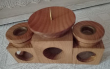3 erzgeb. handgearbeitete  Holz Kerzenst&auml;nder DDR ca.70er , 9,5 u.7,2 cm hoch