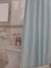 Threshold Blue Vine Silhouette Fabric Shower Curtain 72" x 72" NIP