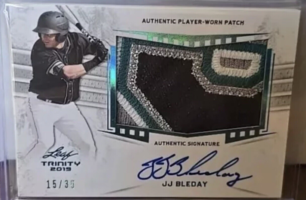 JJ Bleday ROOKIE Autograph Patch RARE 15/35 Oakland Athletics CF 20 Home Runs!!