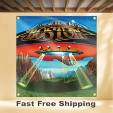 BOSTON DON'T LOOK BACK 4'X4' BANNER ALBUM COVER ART FABRIC POSTER FLAG TAPESTRY