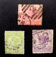 🔹AUSTRALIA - 1886/98 - VICTORIA  -"STAMP DUTY" - ½P; 1P & 2P - QUEEN VICTORIA -
