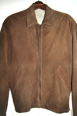 Vtg Seraphin Made in France Med Brown PEAU SKIN Leather Zip Bomber Jacket sz 50