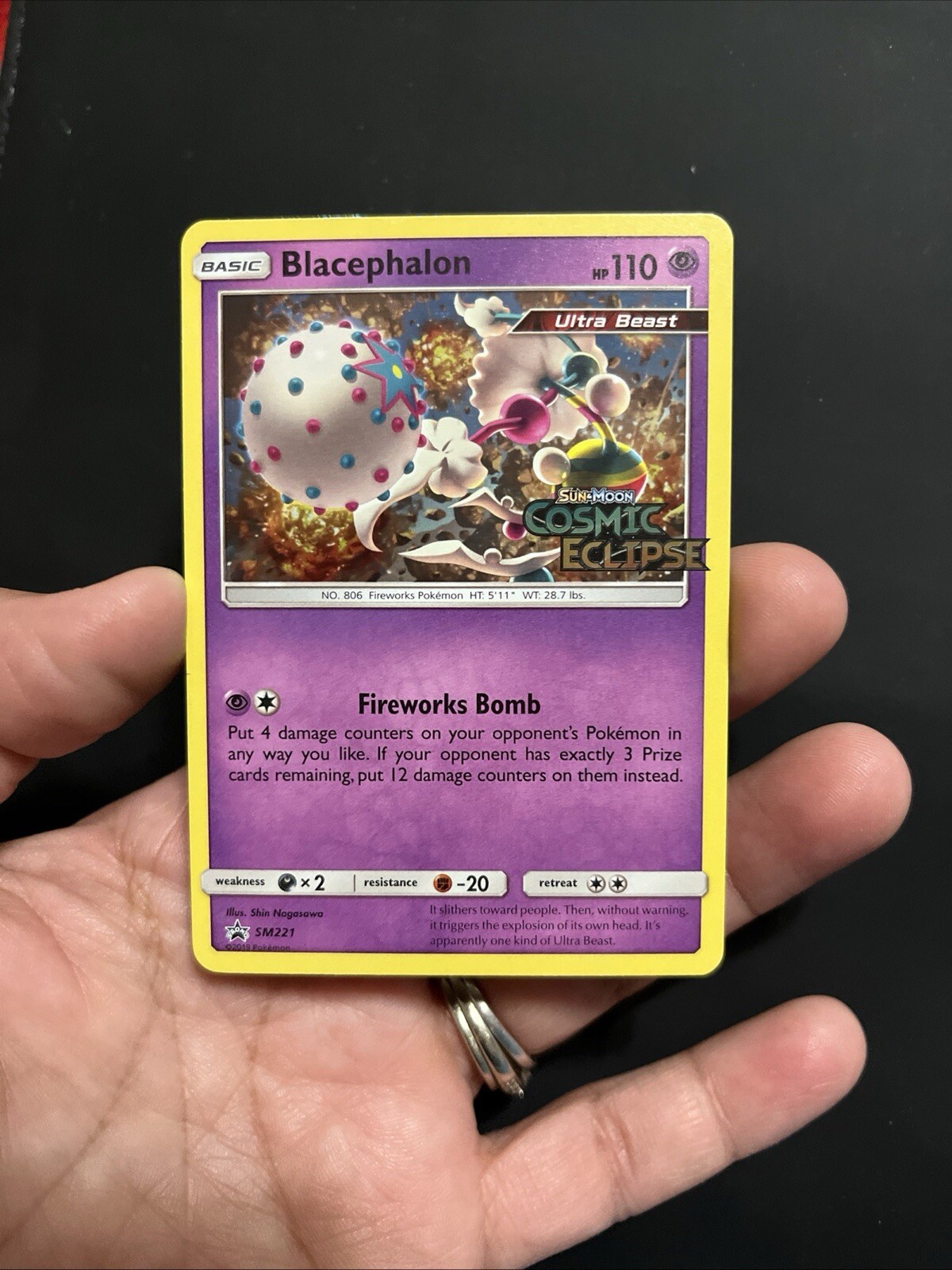 Pokemon Card Blacephalon SM221 Black Star Promo Prerelease Near Mint