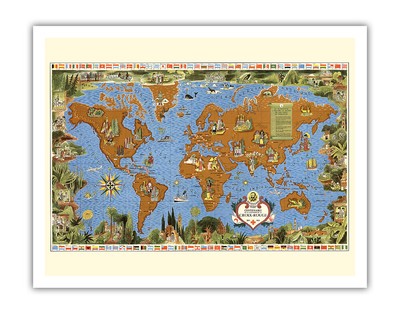 Centenary of International Red Cross - Vintage Map by Lucien Boucher c.1963