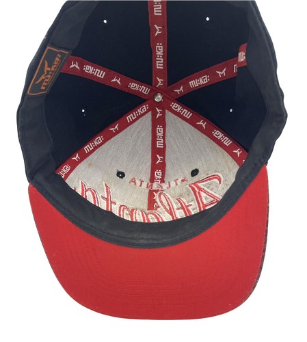 MU:KA Headwear Atlanta Red & Black Snapback Baseball Hat Cap embroidery - Picture 8 of 8