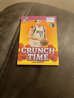 2022-23 Panini Donruss Luka Doncic #1 Crunch Time Purple Press Proof SP NMINT