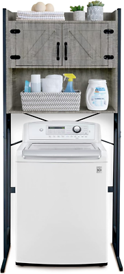 #ad #ad Over the Washer or over the Toilet Storage Cabinet W Height Adjustable Shelf Lau $253.77