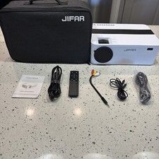 Jifar H6 4K Projector w/ 5G WiFi  Bluetooth 1080P UHD White Used