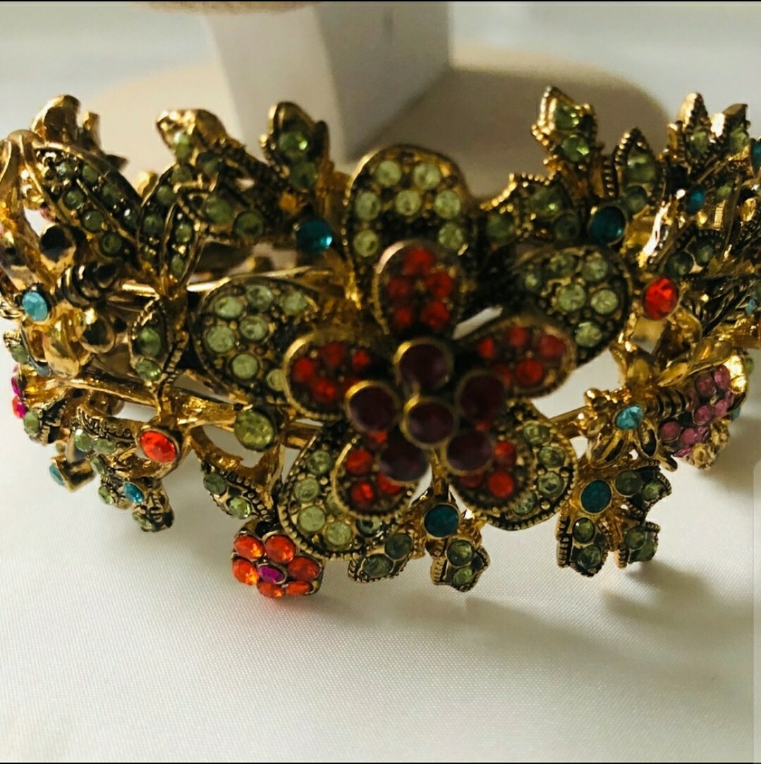 Beautiful Cuff Multi Colored Costume Rhinestone B… - image 5