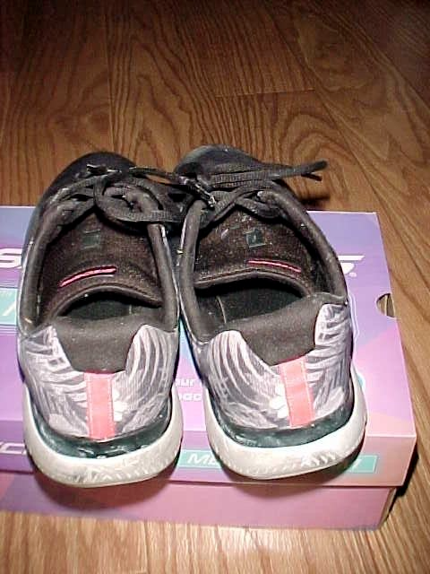 Wide Fit Womens Skechers Memory Foam Black Multi Comfort Shoes