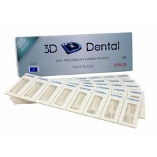 3D Dental MEDIUM Absorbent Paper Points, 200/Pk. White