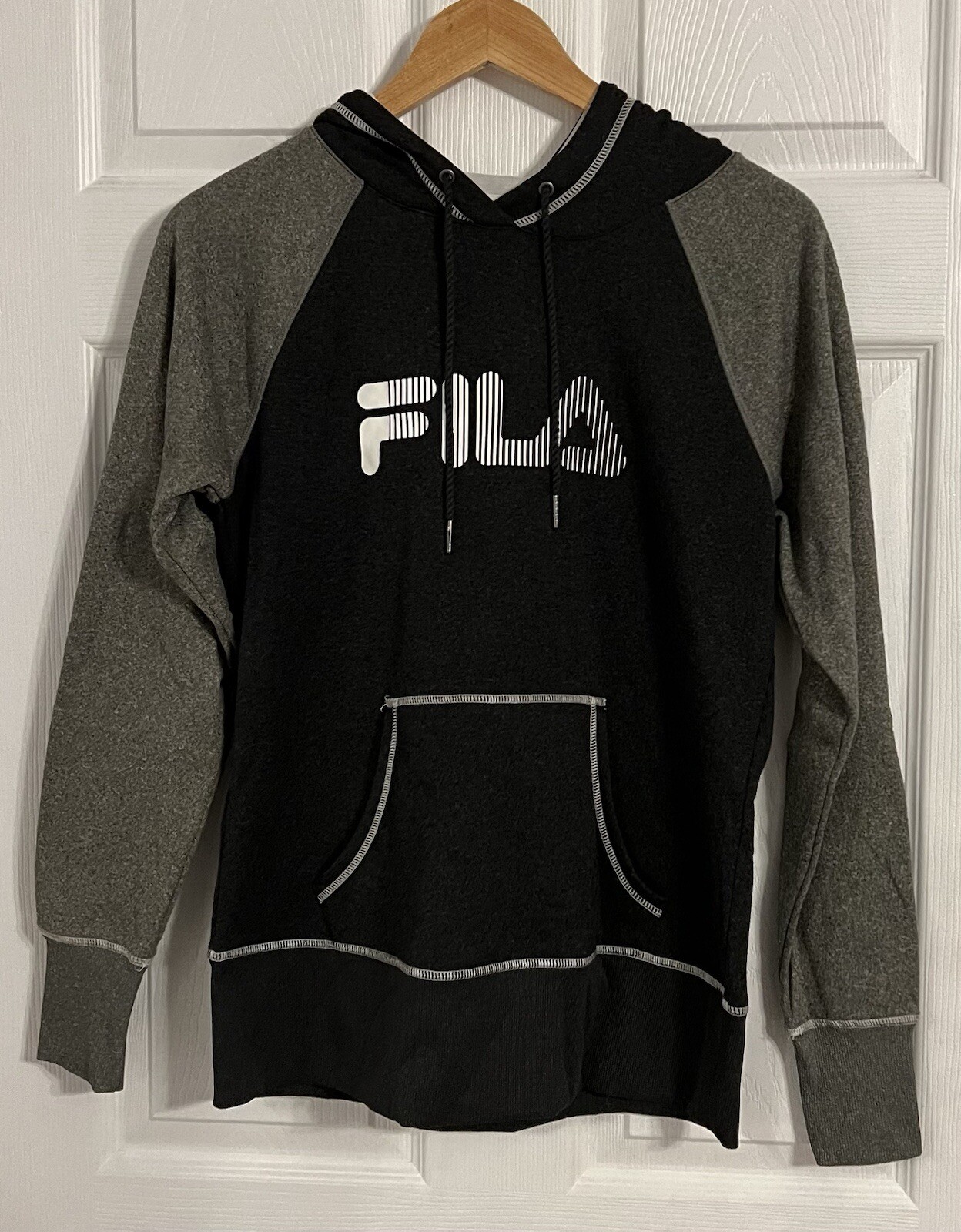 Giacca uomo Fila grigia con cappuccio e taschino e coulisse taglia media