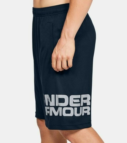 Mens Under Armour UA Tech Wordmark Heatgear Shorts - NAVY - 2XL/XL/Large - NWT - 第 2/6 張圖片