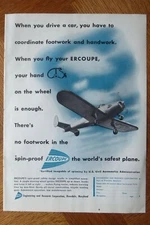 12/1945 PUB ERCO ERCOUPE AIRCRAFT ORIGINAL AD
