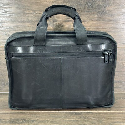 TUMI ビジネスバッグ ブラック TUMI Briefcase Black Leather Work Office Laptop Bag- MISSING STRAP