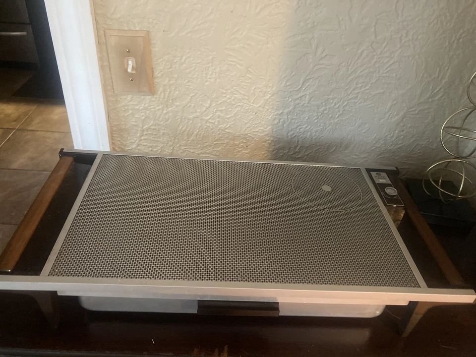 Calentador de alimentos bandeja caliente a cuadros marrón vintage GE General Electric (Plus) 2 Foto 3 de 4