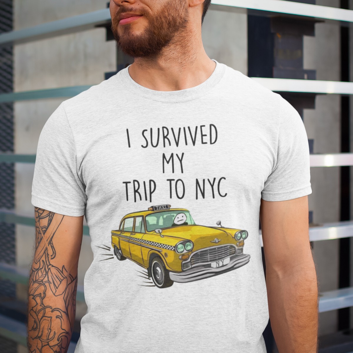 I Survived My Trip To Nyc Men's Shirt-York Yellow Taxi Fashion
