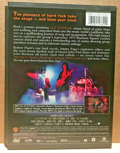 WARNER DVD 11389: Led Zeppelin – The Song Remains The Same - 1999 USA As NEW - Picture 2 of 6