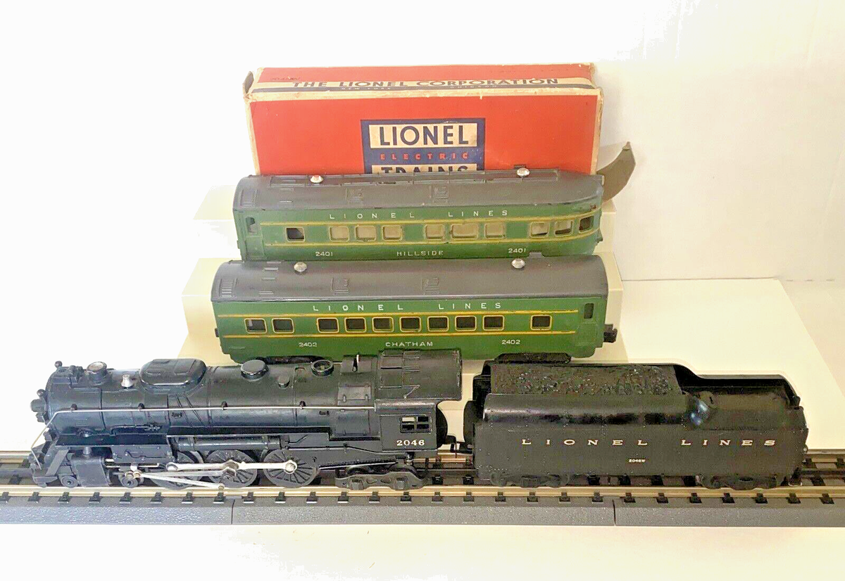 LIONEL POST-WAR 2046 HUDSON LOCO W/2046W WHIS 2401, 2402 - Main Image