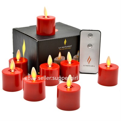 Luminara Moving Wick Battery Operated LED Tea Light Candles with Timer for Home