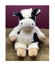 WARMIE'S ADORABLE WHITE  BLACK COW MICROWAVABLE PLUSH/STUFFED ANIMALS