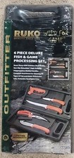 RUKO 6 PIECE DELUXE FISH & GAME PROCESSING KNIFE SET FACTORY SEALED NEW
