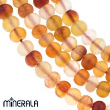 NATURAL MULTI-COLOR CARNELIAN SMOOTH RONDELLE BEADS 15" STRAND WP00179