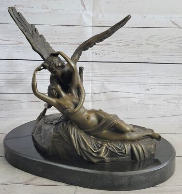 Elegant Angels Art Lovers Cupid Psyche Eros Aphrodite Venus Bronze Nude Figure