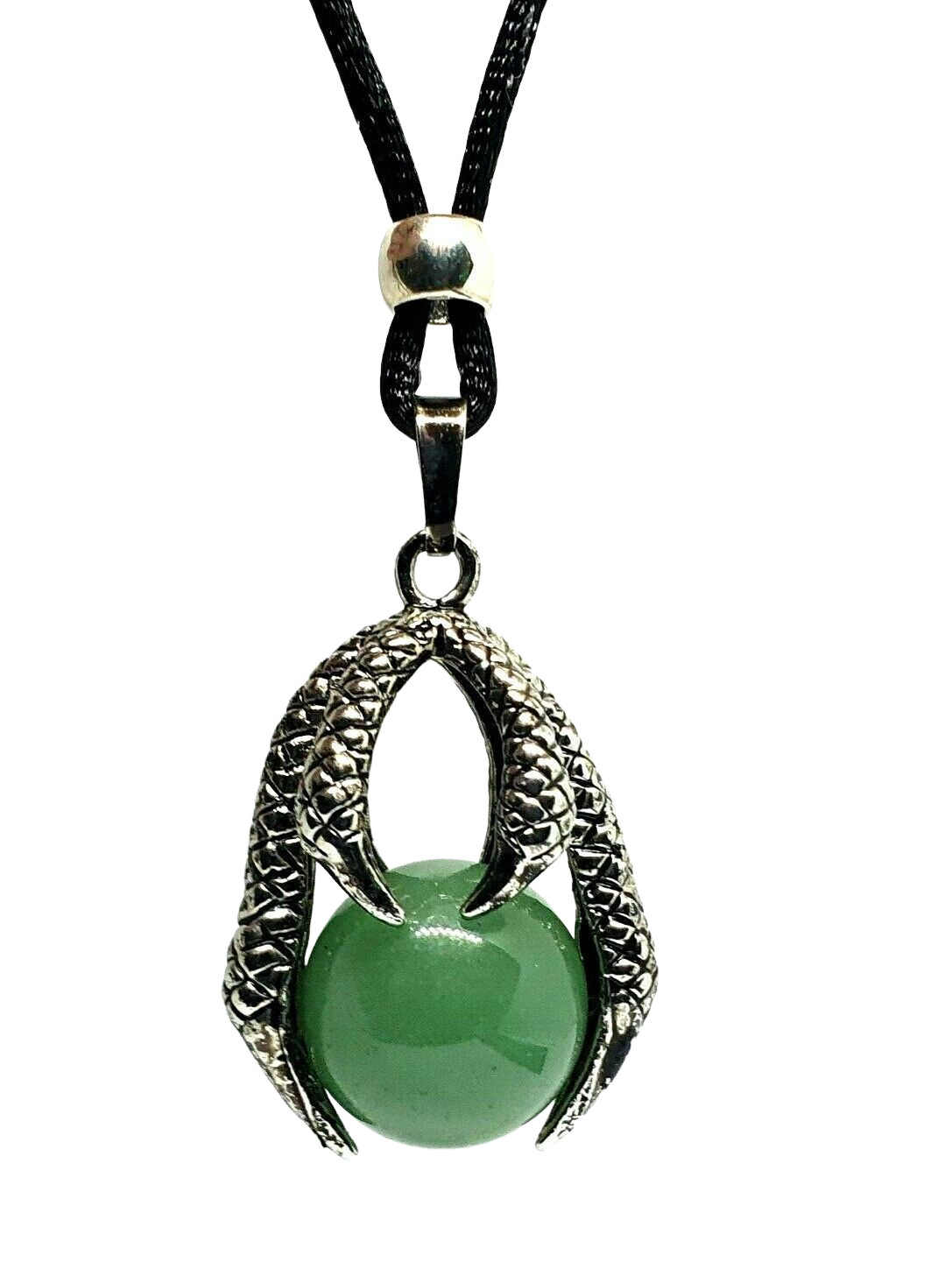 Garra de dragón jade collar colgante bola de cristal cordón declaración joyería