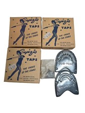 Lot 3 CAPEZIO Duo Tone Heel Taps SIZE 1 Vintage NOS Box