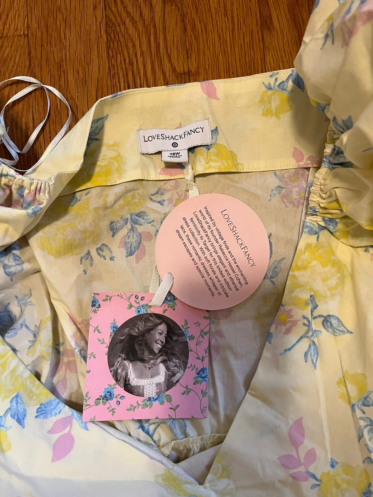 Love Shack Fancy x Target Ines Puff Sleeve Dress Light Yellow Floral