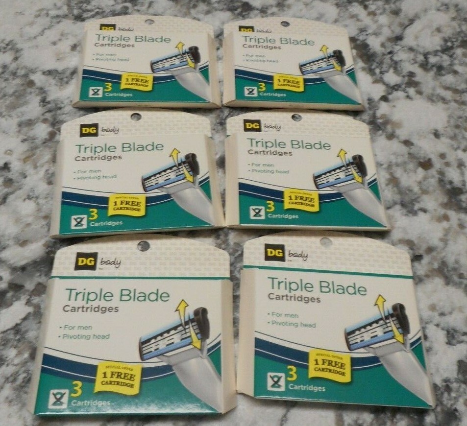 18 Triple Blade Razor Cartridges  Refill New DG Body
