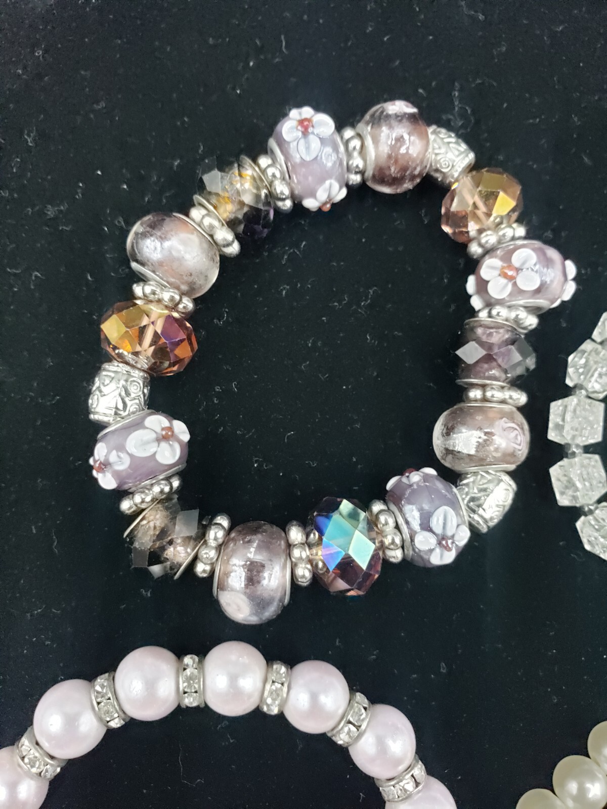 4 Elastic Beaded Stack Bracelets - image 8