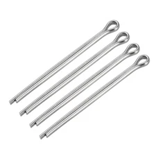 Split Cotter Pin - 5mm x 80mm 304 Stainless Steel 2-Prongs Silver Tone 4Pcs