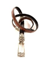 BRIGHTON women  s reversible two-color leather belt Sz M/L 32 croc embossed