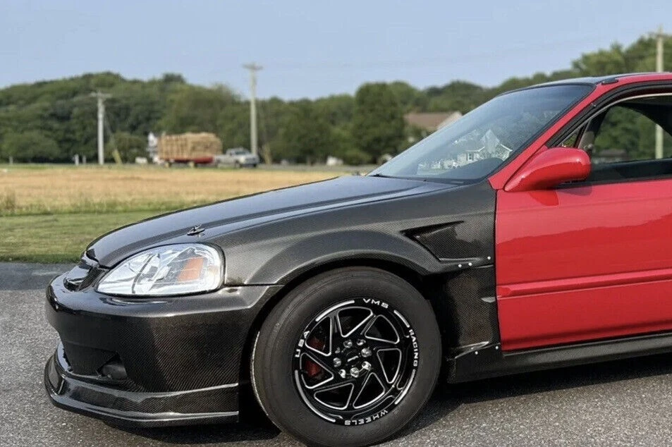 para HONDA CIVIC EK3/9 1996-1998 F. WIDE JS VENT + F.CUTOUT FIBRA DE VIDRIO Foto 3 de 3