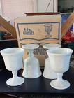 4 Vintage Indiana Colony Grape Harvest Milkglass 9 Oz Goblets New In Box  0277